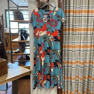 Flutter sleeve Etro dress midi length, v neck